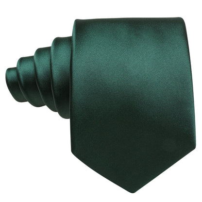 Emerald Green Solid Silk Tie, Pocket Square and Cufflinks Set tie sets    - Sophisticated Gentlemen