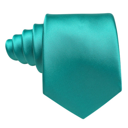 Tiffany Blue Solid Silk Tie, Pocket Square and Cufflinks Set tie sets    - Sophisticated Gentlemen