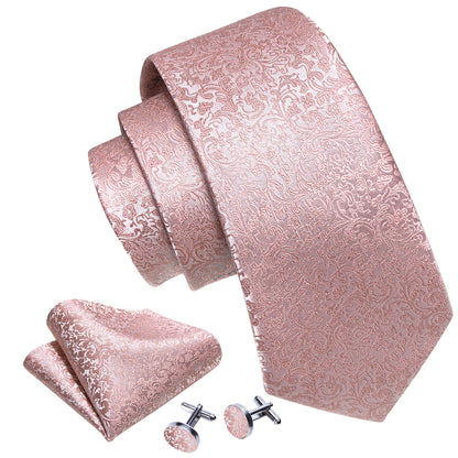 Pink Paisley Tie, Pocket Square and Cufflinks Set tie sets    - Sophisticated Gentlemen