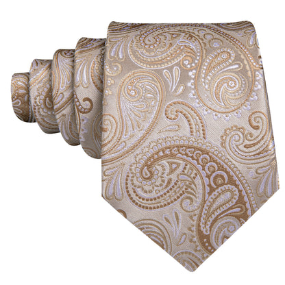 Seashell Paisley Tie, Pocket Square and Cufflinks Set tie sets    - Sophisticated Gentlemen