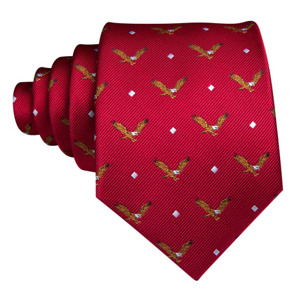 Eagle Crest Silk Tie, Pocket Square and Cufflinks tie sets    - Sophisticated Gentlemen