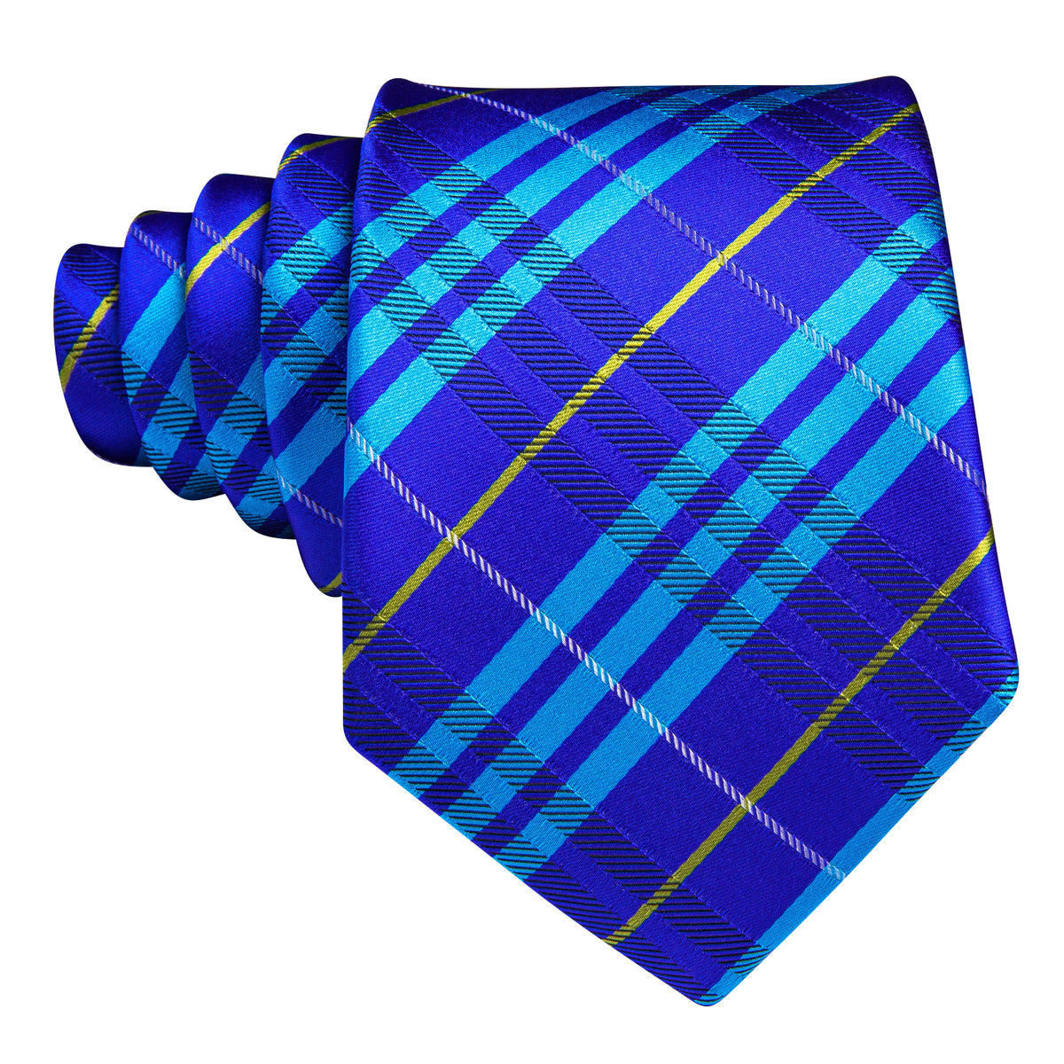 Bright Blue Striped Silk Tie, Pocket Square and Cufflinks Set tie sets    - Sophisticated Gentlemen