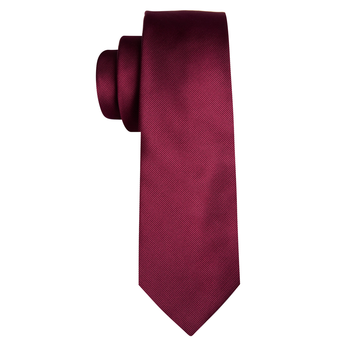 Dark Red Bright Solid Silk Tie, Pocket Square and Cufflinks Set tie sets    - Sophisticated Gentlemen