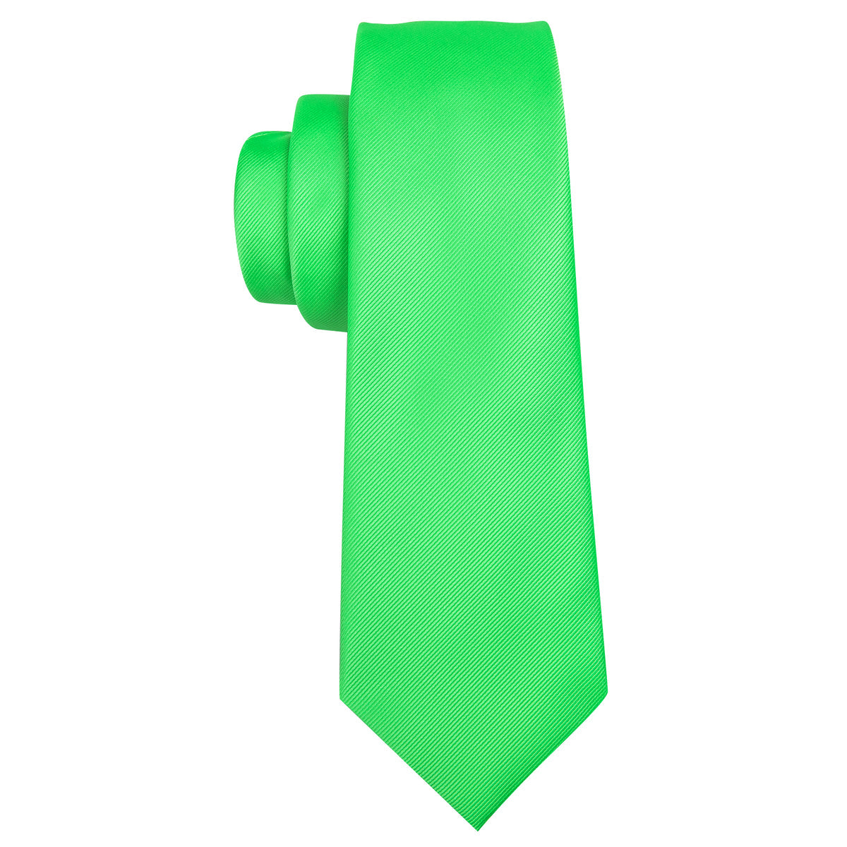 Lime Green Bright Solid Silk Tie, Pocket Square and Cufflinks Set tie sets    - Sophisticated Gentlemen