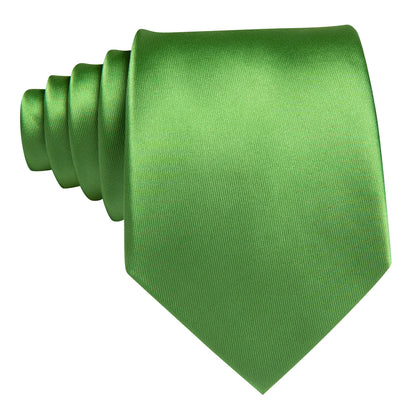 LimeGreen Cobalt Green Solid Silk Tie, Pocket Square and Cufflinks Set tie sets    - Sophisticated Gentlemen