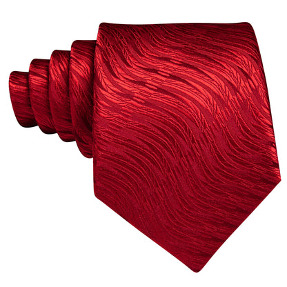 Red Wedding Novelty Silk Tie, Pocket Square and Cufflinks Set tie sets    - Sophisticated Gentlemen