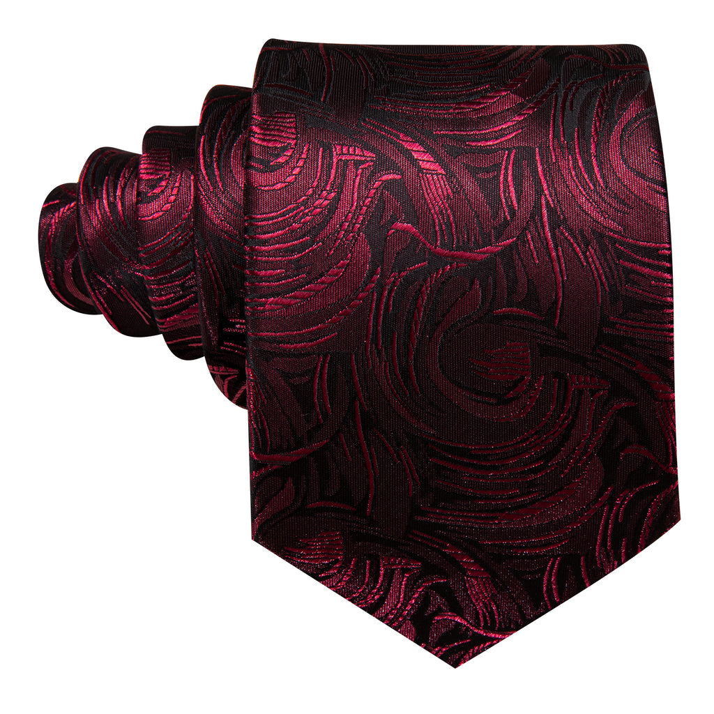 Fire Brick Paisley Silk Tie, Pocket Square and Cufflinks Set tie sets    - Sophisticated Gentlemen