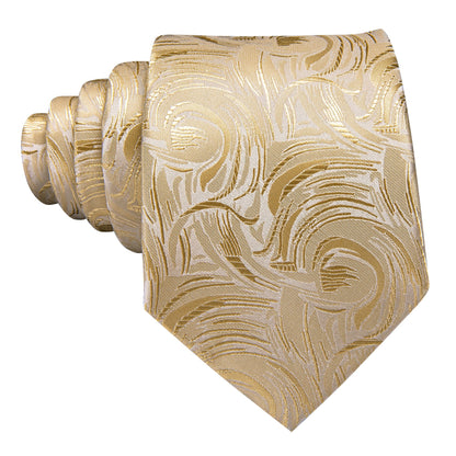 Champagne and Gold Abstract Silk Tie Set tie sets    - Sophisticated Gentlemen