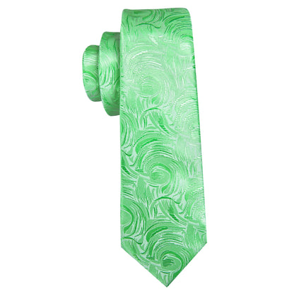 Green Abstract Silk Tie Set tie sets    - Sophisticated Gentlemen