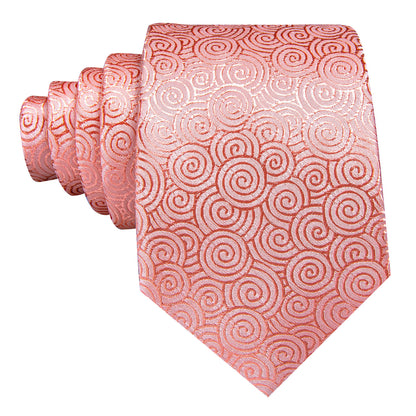 Melon Red Silk Novelty Tie, Pocket Square and Cufflinks Set tie sets    - Sophisticated Gentlemen