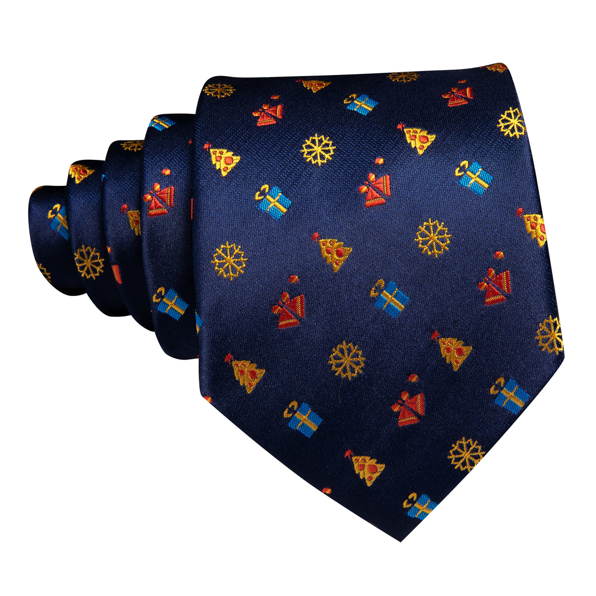 Blue Christmas Printed Pattern Tie, Pocket Square and Cufflinks Set tie sets    - Sophisticated Gentlemen
