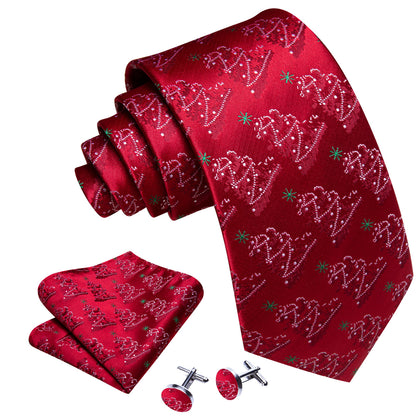 Christmas Trees Tie Set with Pocket Square & Cufflinks tie sets    - Sophisticated Gentlemen
