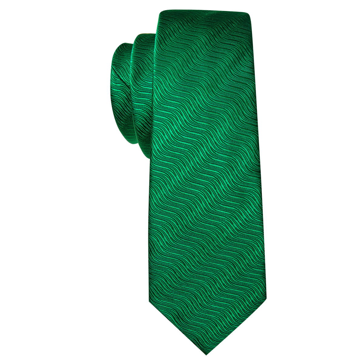 Dark Green Solid Silk Tie, Pocket Square and Cufflinks Set tie sets    - Sophisticated Gentlemen