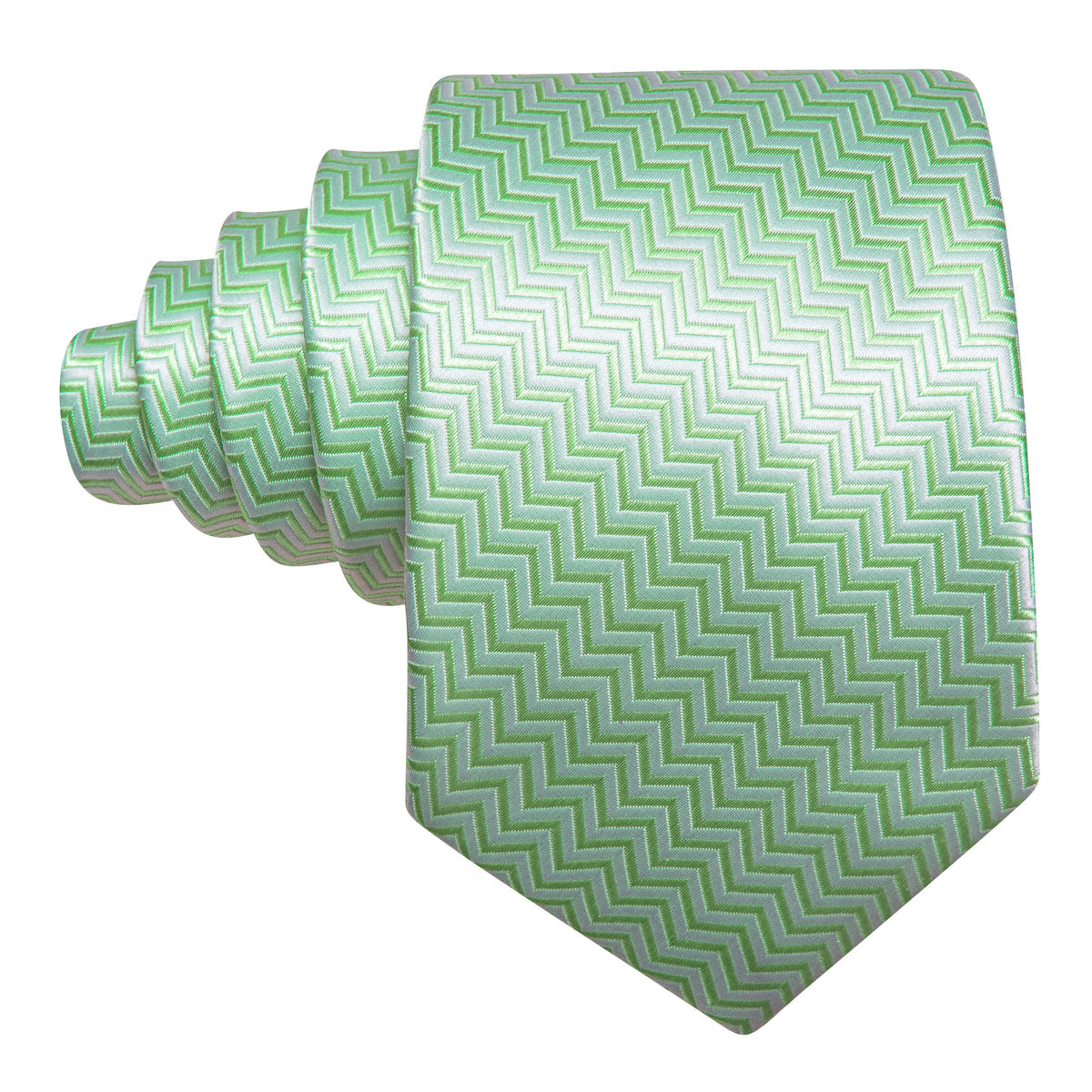 Turquoise Green Ripple Silk Tie, Pocket Square and Cufflinks Set tie sets    - Sophisticated Gentlemen