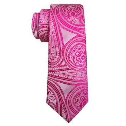Orchid Pink Floral Tie, Pocket Square and Cufflinks Set tie sets    - Sophisticated Gentlemen