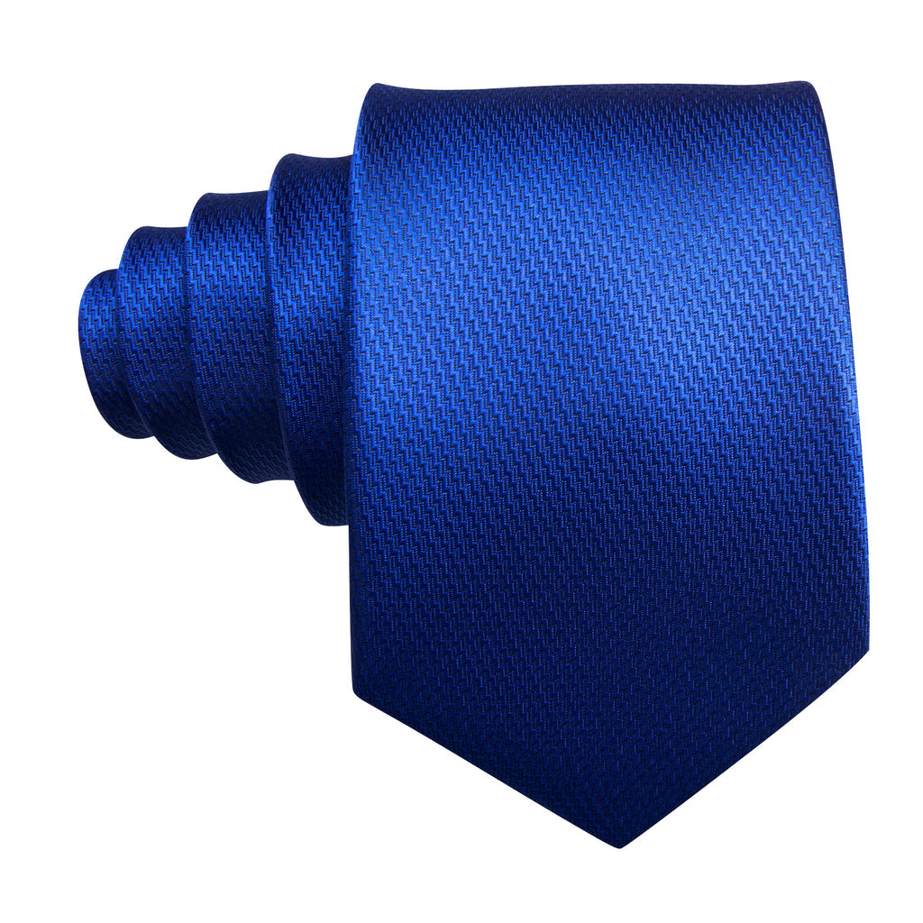 Cobalt Blue Solid Silk Tie, Pocket Square and Cufflinks Set tie sets    - Sophisticated Gentlemen