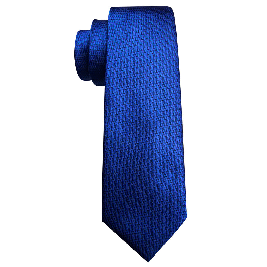 Cobalt Blue Solid Silk Tie, Pocket Square and Cufflinks Set tie sets    - Sophisticated Gentlemen