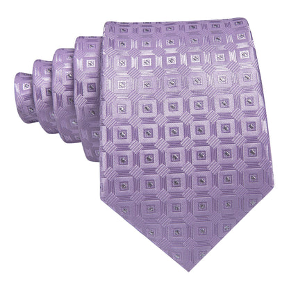 Pastel Purple Plaid Tie, Pocket Square and Cufflinks Set tie sets    - Sophisticated Gentlemen