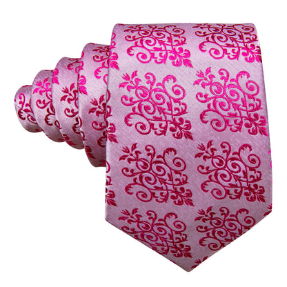 Pink Violet Silk Tie, Pocket Square and Cufflinks Set tie sets    - Sophisticated Gentlemen