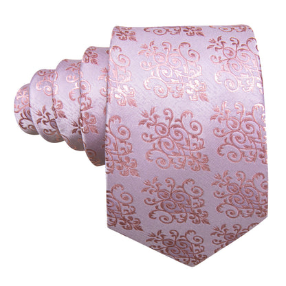 Lavender Pink Floral Tie, Pocket Square and Cufflinks Set tie sets    - Sophisticated Gentlemen