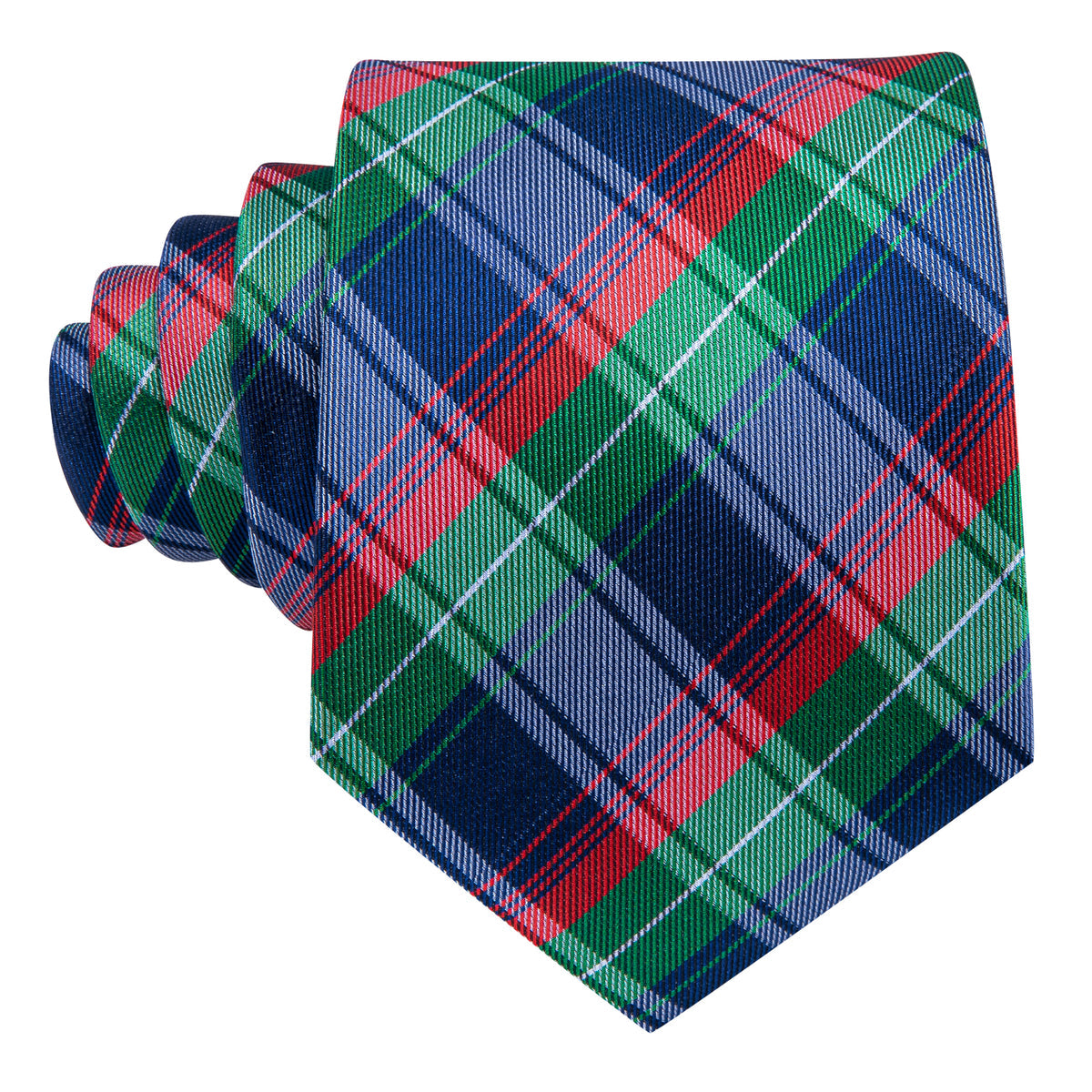 Blue Red Green Classy Plaid Tie, Pocket Square and Cufflinks Set tie sets    - Sophisticated Gentlemen