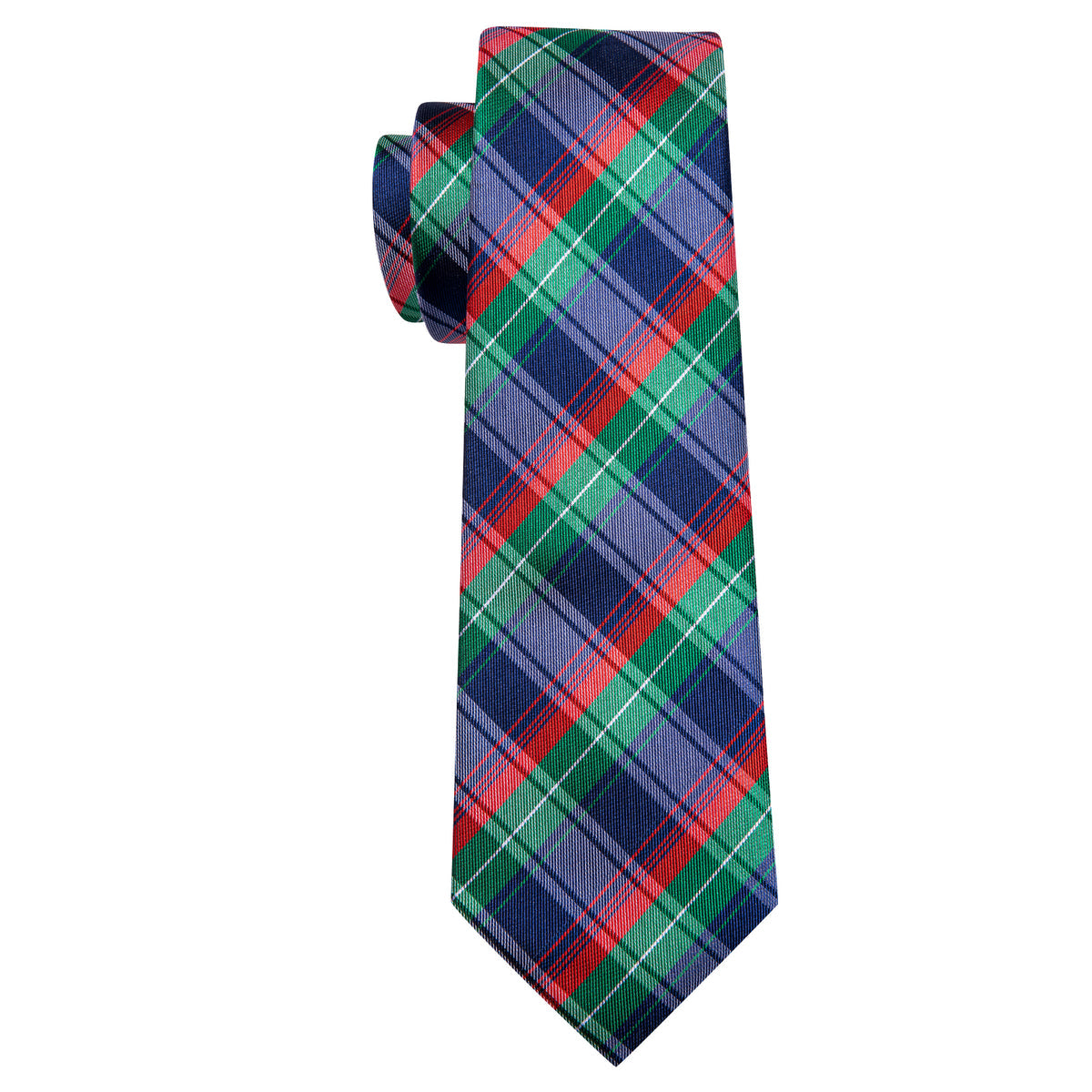 Blue Red Green Classy Plaid Tie, Pocket Square and Cufflinks Set tie sets    - Sophisticated Gentlemen