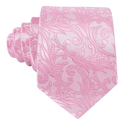 Pink Floral Silk Tie, Pocket Square and Cufflinks Set tie sets    - Sophisticated Gentlemen
