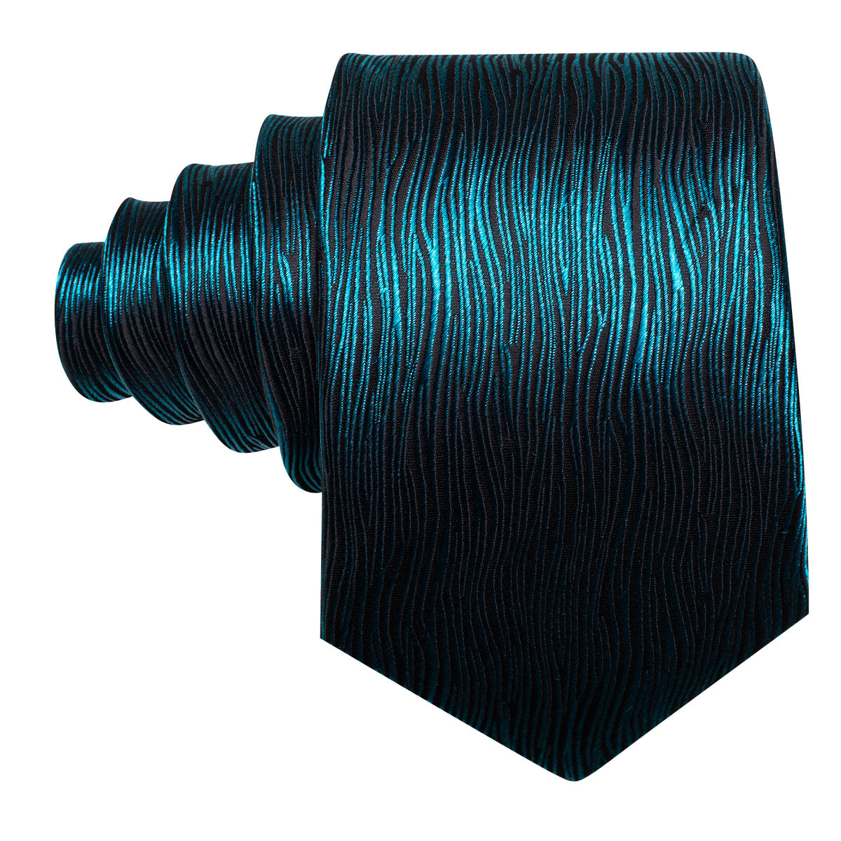 Nile Blue Novelty Solid Silk Tie, Pocket Square and Cufflinks Set tie sets    - Sophisticated Gentlemen