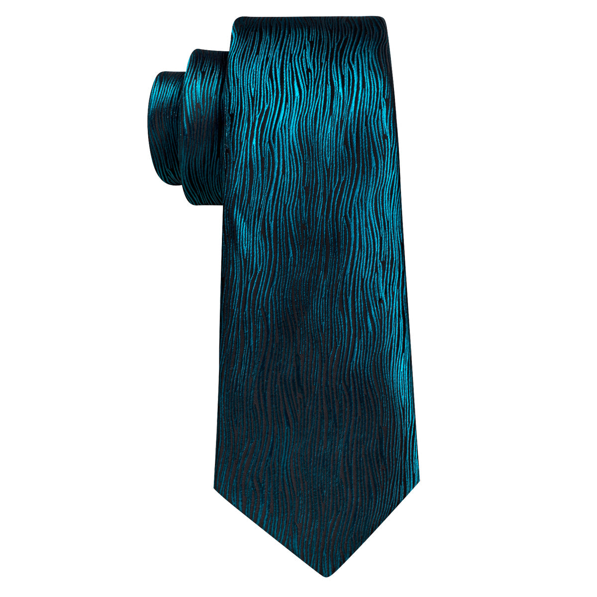 Nile Blue Novelty Solid Silk Tie, Pocket Square and Cufflinks Set tie sets    - Sophisticated Gentlemen