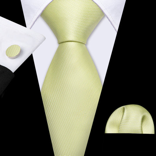 Mist Green Solid Silk Tie, Pocket Square and Cufflinks Set tie sets    - Sophisticated Gentlemen