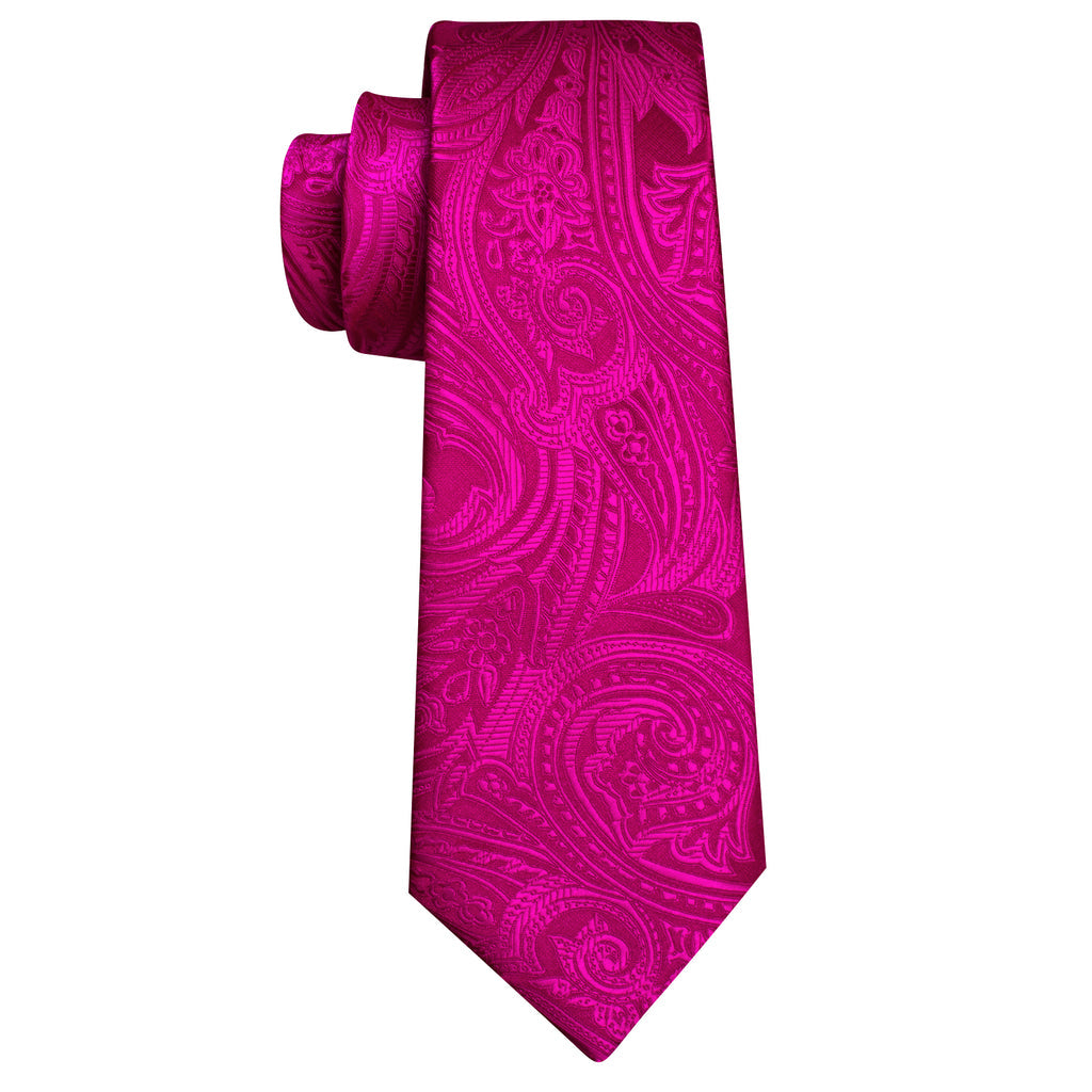 Orchid Paisley Silk Tie, Pocket Square and Cufflinks Set tie sets    - Sophisticated Gentlemen