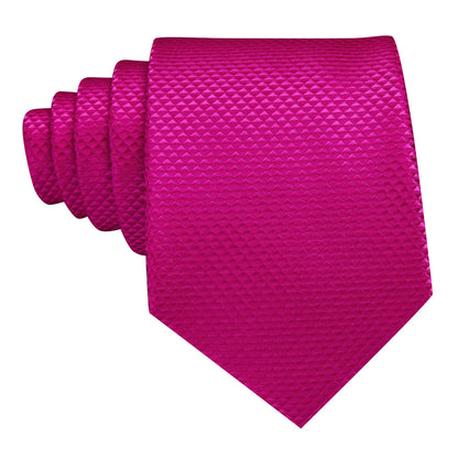 Rose Red Pink Solid Silk Tie, Pocket Square and Cufflinks Set tie sets    - Sophisticated Gentlemen