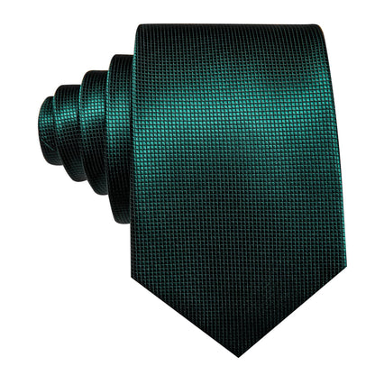 Dark Green Plaid Tie, Pocket Square and Cufflinks Set tie sets    - Sophisticated Gentlemen
