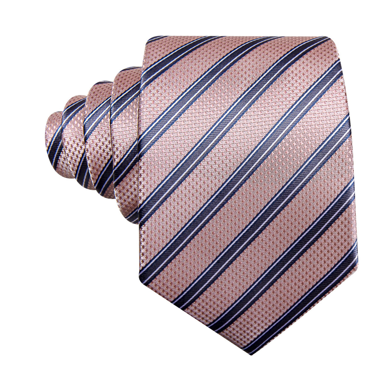 Pink Light Gray Stripes Tie, Pocket Square and Cufflinks Set tie sets    - Sophisticated Gentlemen
