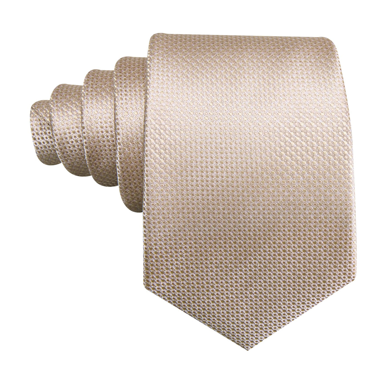 Champagne Beige Geometric Tie, Pocket Square and Cufflinks Set tie sets    - Sophisticated Gentlemen