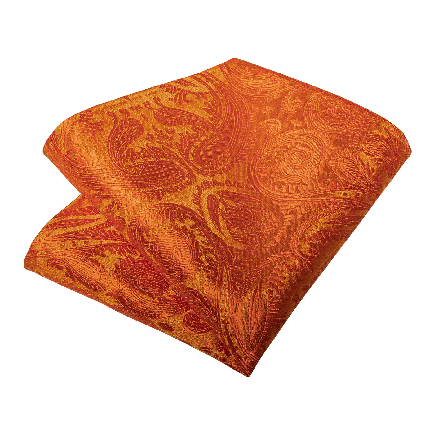 Orange Paisley Silk Tie, Pocket Square & Cufflinks Set tie sets - Sophisticated Gentlemen