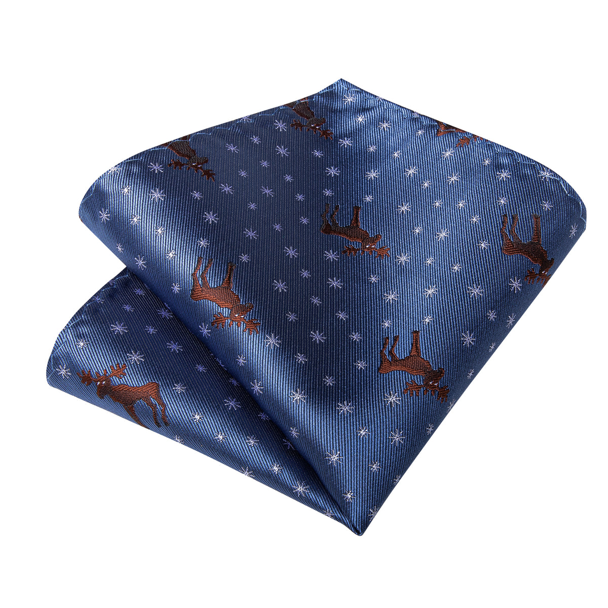 Deers and Snowflakes Tie, Pocket Square, Cufflinks and Tie Clip tie sets    - Sophisticated Gentlemen