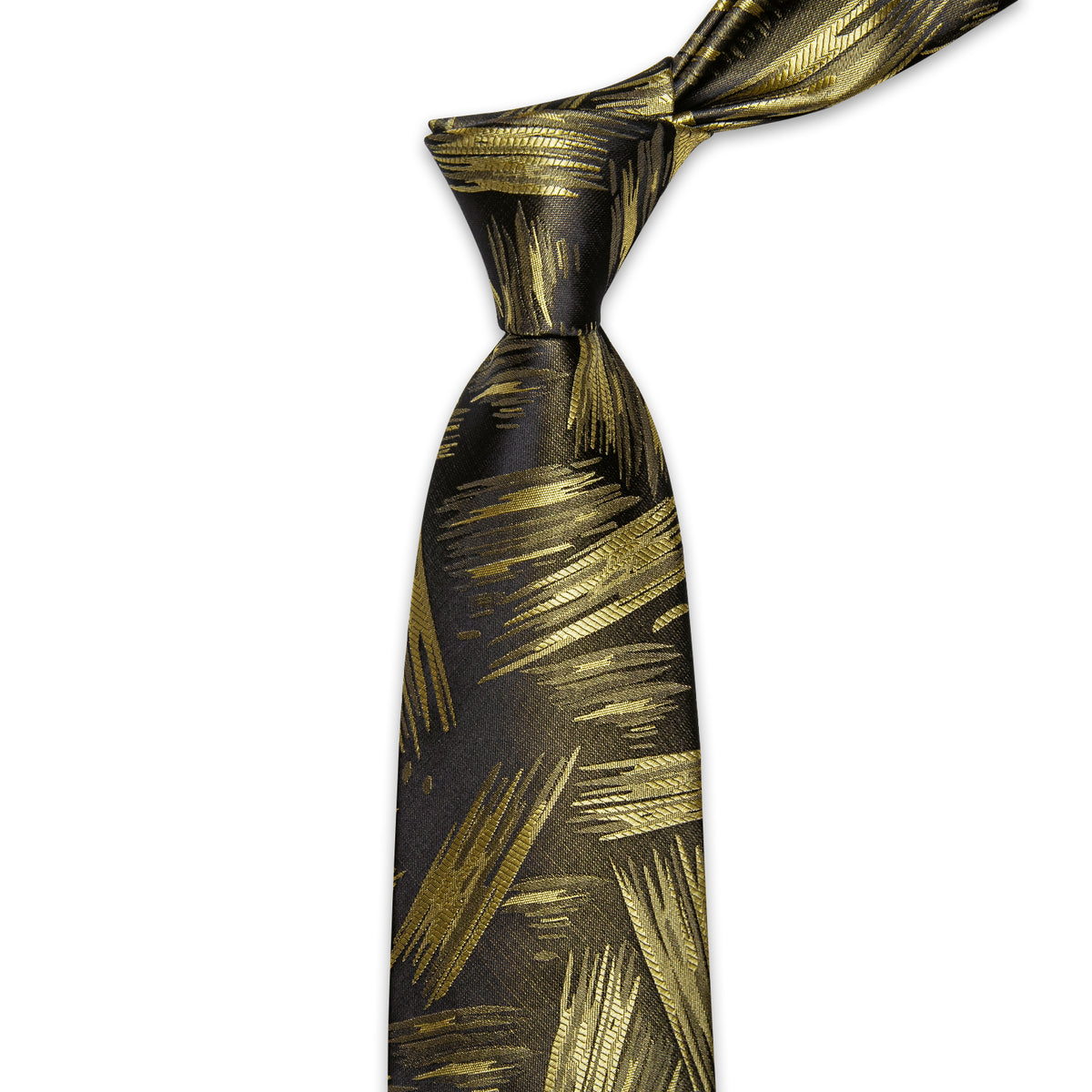 Gold and Brown Silk Tie, Pocket Square and Cufflinks tie sets    - Sophisticated Gentlemen