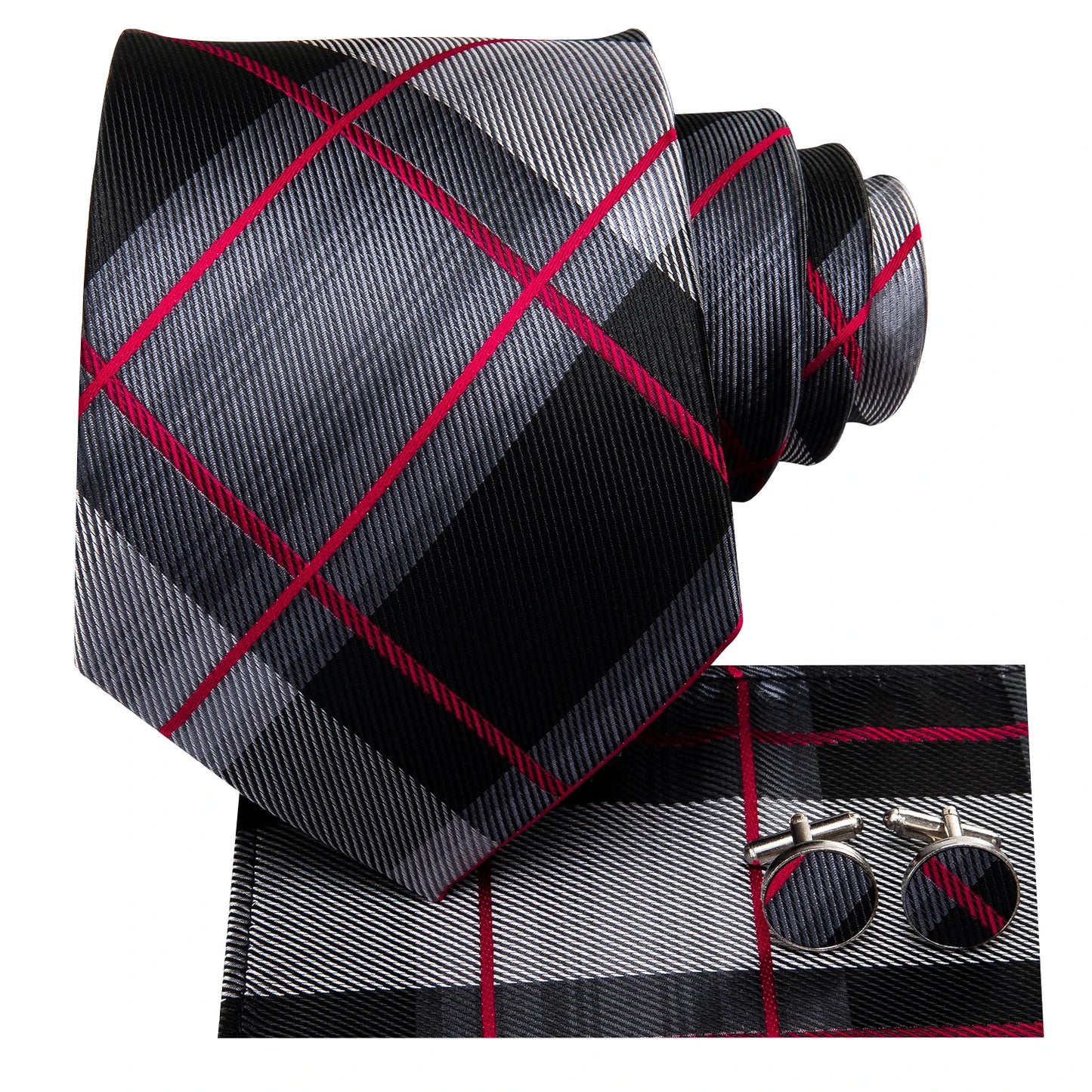Hooded Crow Tie, Pocket Square and Cufflinks tie sets - Sophisticated Gentlemen