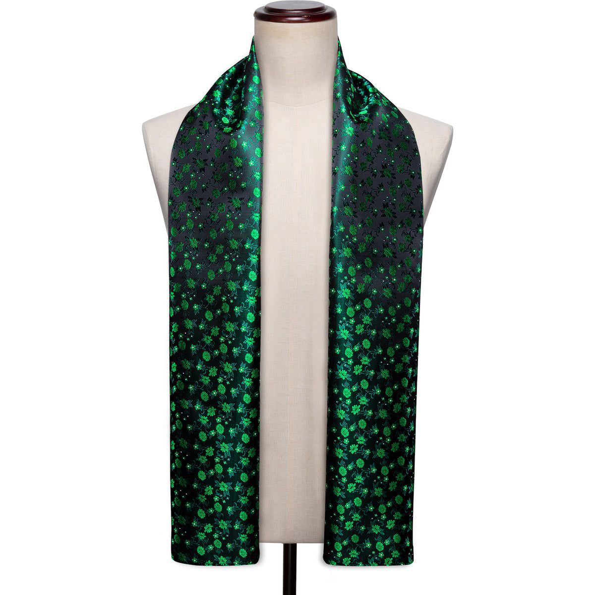 Bright Green Flower Scarf Scarf    - Sophisticated Gentlemen