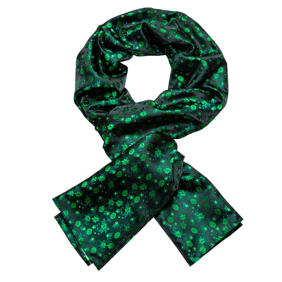 Bright Green Flower Scarf Scarf    - Sophisticated Gentlemen