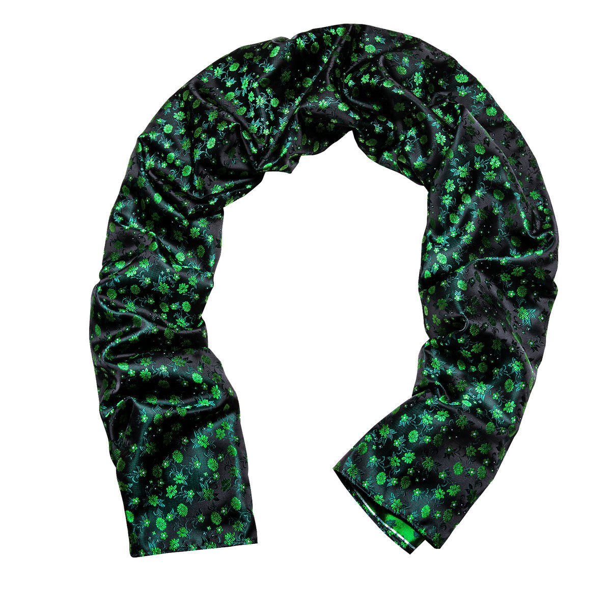 Bright Green Flower Scarf Scarf    - Sophisticated Gentlemen