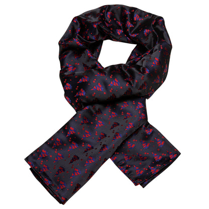 Festival Black Blue Christmas Tree Pattern Silk Scarf Scarf    - Sophisticated Gentlemen