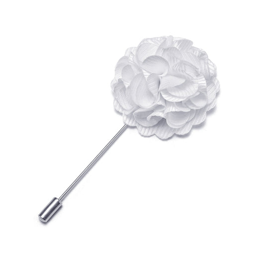 White Floral Lapel Pin lapel pin    - Sophisticated Gentlemen