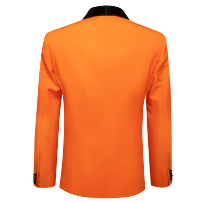 Men's Burnt Orange Shawl Lapel Tuxedo Jacket tuxedo - Sophisticated Gentlemen