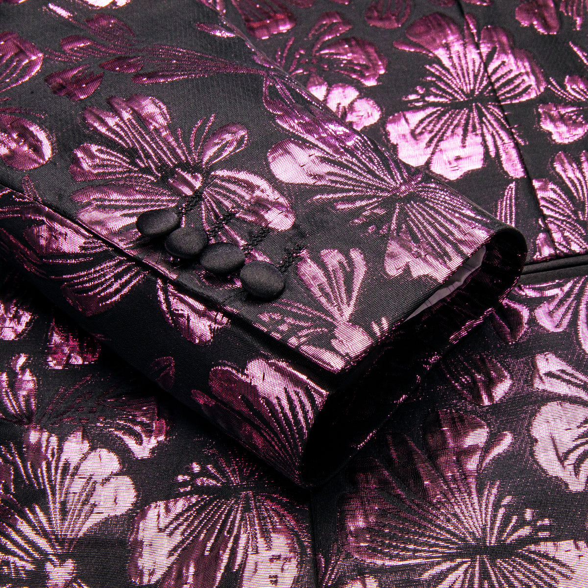 Pink Floral Tuxedo Jacket tuxedo    - Sophisticated Gentlemen