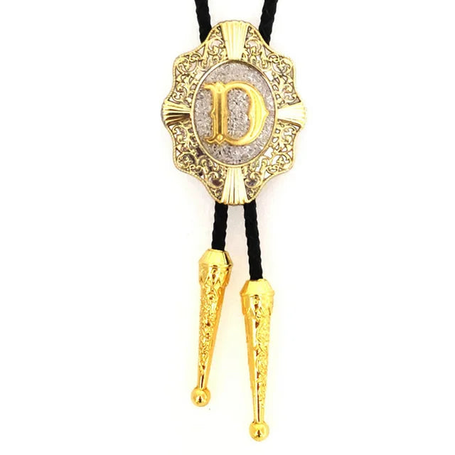 Initial Bolo Tie Home D   - Sophisticated Gentlemen