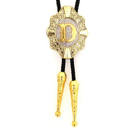 Initial Bolo Tie Home D   - Sophisticated Gentlemen