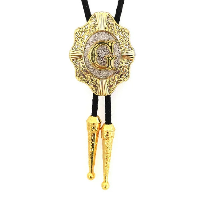 Initial Bolo Tie Home G   - Sophisticated Gentlemen