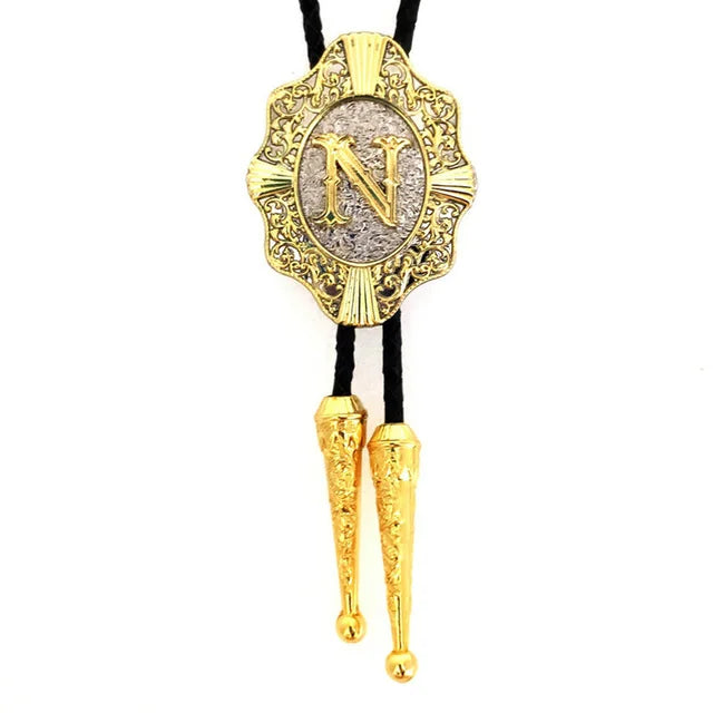 Initial Bolo Tie Home N   - Sophisticated Gentlemen